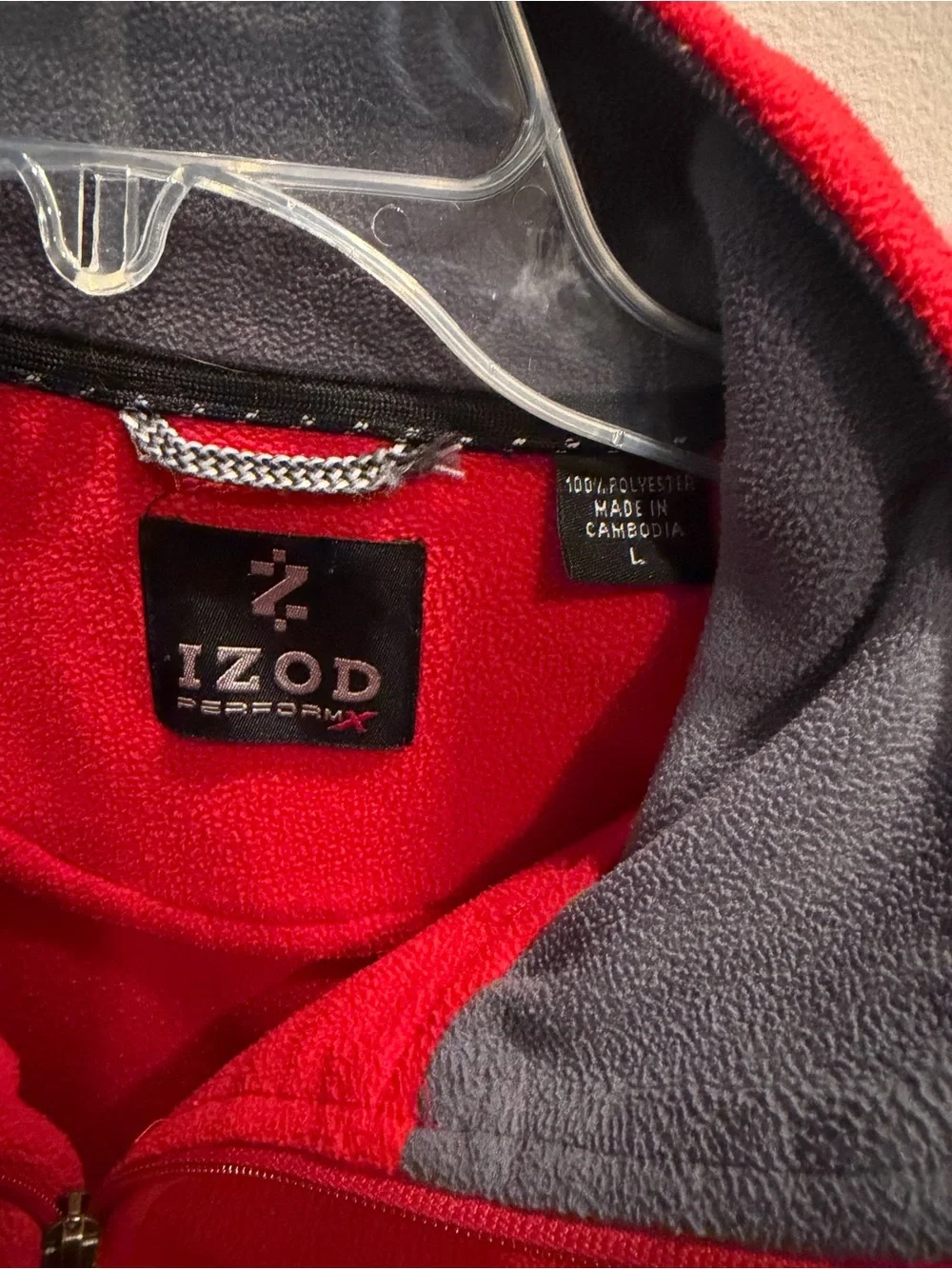 Izod Red Men's Lightweight Quarter-Zip Shirt Jacket